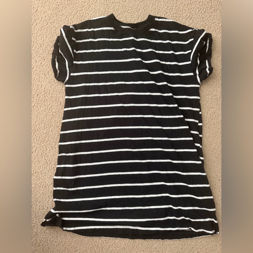 Time and Tru Black and White Striped Dress